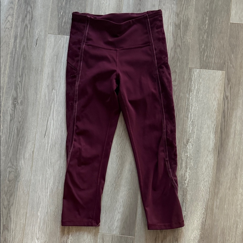 🍋Lululemon Wunder Under Crop High-Rise Flocked 21", Size 6